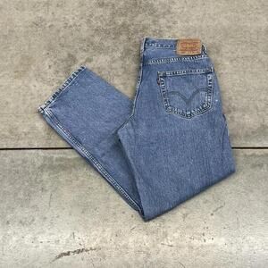 vintage levis 550 faded blue relaxed baggy fit jeans size 34 x 30